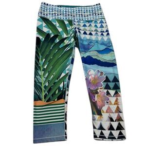 Prana Athletic CapriLeggings Tropical Colorful Comfort Stretch Yoga Pilates S